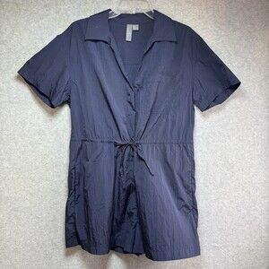 Sweaty Betty Womens 6 Anytime Short Sleeve Navy Romper Athletisure Lightweight